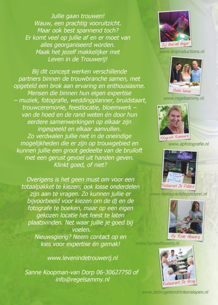 Leven in de trouwerij flyer1 - Bruiloft